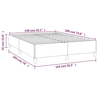 vidaXL Bettgestell Hellgrau 140x190 cm Samt