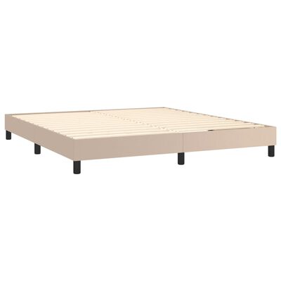 vidaXL Boxspringbett Matratze Cappuccino-Braun 180x200 cm Kunstleder