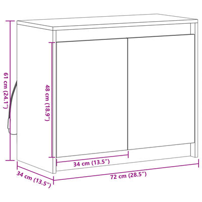 vidaXL LED-Sideboard Braun Eichen-Optik 72x34x61 cm Holzwerkstoff