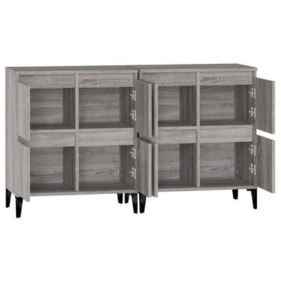 vidaXL Sideboards 2 Stk. Grau Sonoma 60x35x70 cm Holzwerkstoff