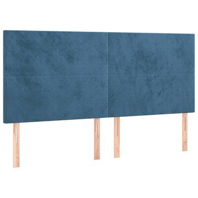 vidaXL Kopfteile 4 Stk. Dunkelblau 100x5x78/88 cm Samt