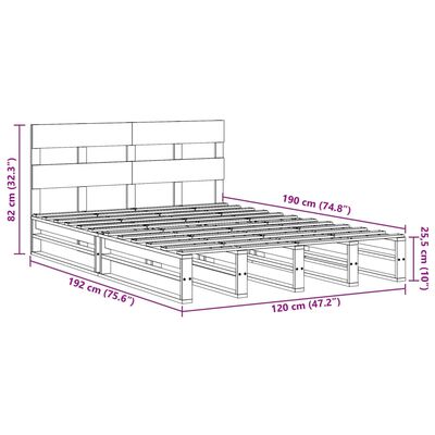 vidaXL Massivholzbett ohne Matratze Weiß 120x190 cm Kiefernholz