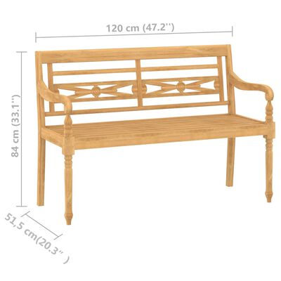 vidaXL 4-tlg. Garten-Lounge-Set mit Kissen Massivholz Teak