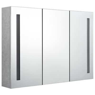 vidaXL LED-Spiegelschrank fürs Bad Betongrau 89x14x62 cm