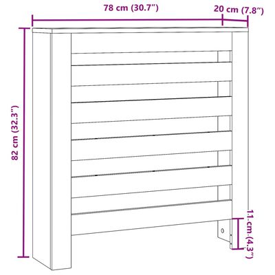 vidaXL Heizkörperverkleidung Artisan-Eiche 78x20x82 cm Holzwerkstoff