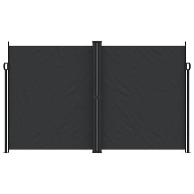 vidaXL Seitenmarkise Ausziehbar Schwarz 200x1000 cm