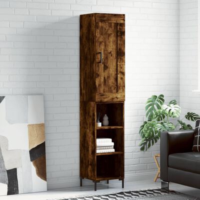 vidaXL Highboard Räuchereiche 34,5x34x180 cm Holzwerkstoff