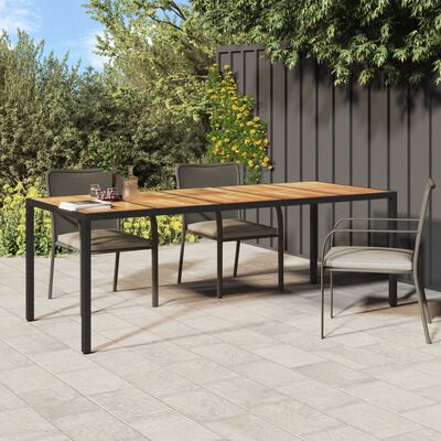 vidaXL Gartentisch Schwarz 250x100x75 cm Poly Rattan