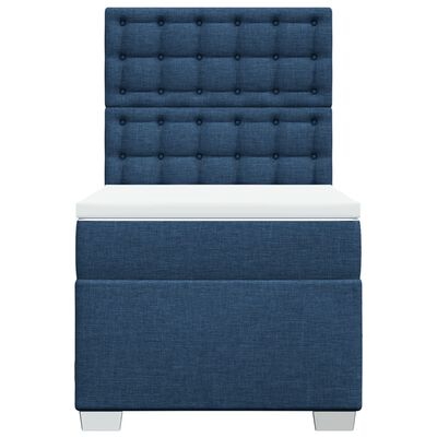 vidaXL Boxspringbett mit Matratze Blau 90x190 cm Stoff