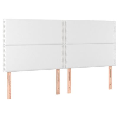 vidaXL LED Kopfteil Weiß 180x5x118/128 cm Kunstleder