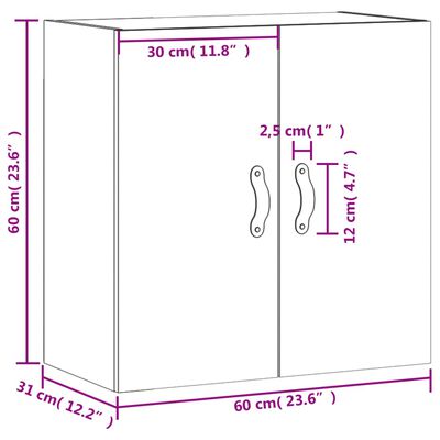 vidaXL Wandschrank Weiß 60x31x60 cm Holzwerkstoff