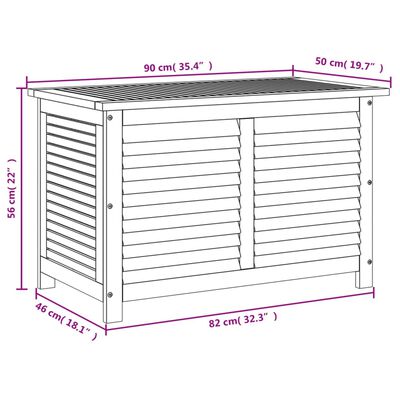 vidaXL Gartenbox mit Lüftungsschlitzen 90x50x56 cm Massivholz Akazie