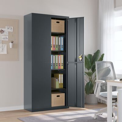 vidaXL Aktenschrank Anthrazit 90x40x200 cm Stahl