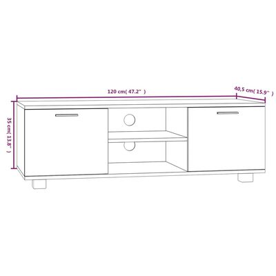 vidaXL TV-Schrank Weiß 120x40,5x35 cm Holzwerkstoff