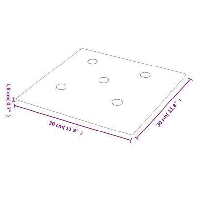 vidaXL Wandpaneele 12 Stk. Creme 30x30 cm Kunstleder 1,08 m²