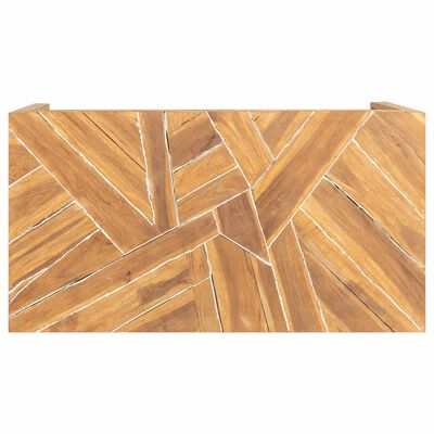 vidaXL Couchtisch Erosion Teak Massivholz 110x35x38 cm