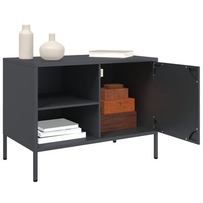 vidaXL TV-Schrank Anthrazit 68x39x50,5 cm Stahl