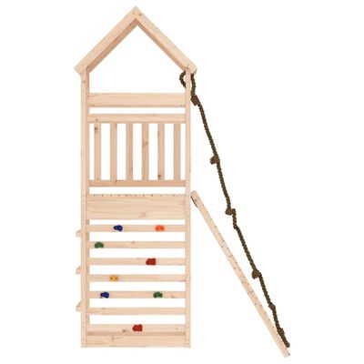 vidaXL Spielturm mit Kletterwand Massivholz Kiefer