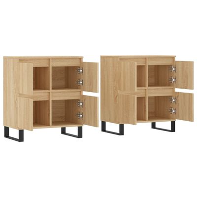 vidaXL Sideboards 2 Stk. Sonoma-Eiche Holzwerkstoff