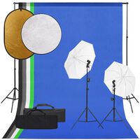 vidaXL Fotostudio-Set mit Beleuchtung, Hintergrund und Reflektor