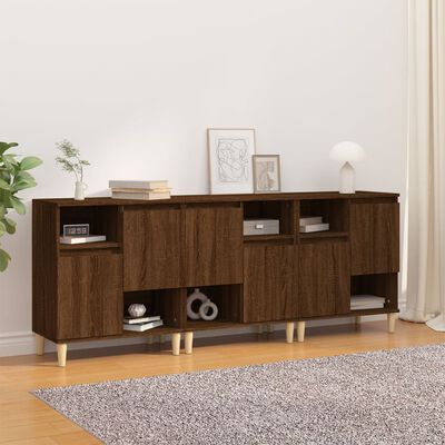 vidaXL Sideboards 3 Stk. Braun Eichen-Optik 60x35x70 cm Holzwerkstoff