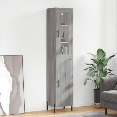 vidaXL Highboard Grau Sonoma 34,5x34x180 cm Holzwerkstoff