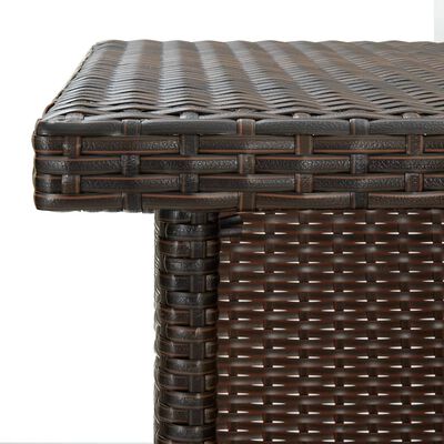 vidaXL 3-tlg. Gartenbar-Set mit Kissen Braun Poly Rattan