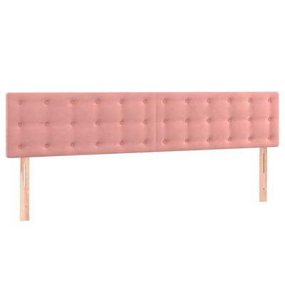 vidaXL Boxspringbett mit Matratze & LED Rosa 120x190 cm Samt