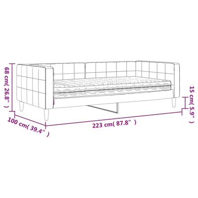 vidaXL Tagesbett mit Matratze Gelb 90x200 cm Samt