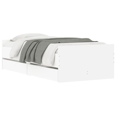 vidaXL Bettgestell mit Schubladen Weiß 90x200 cm