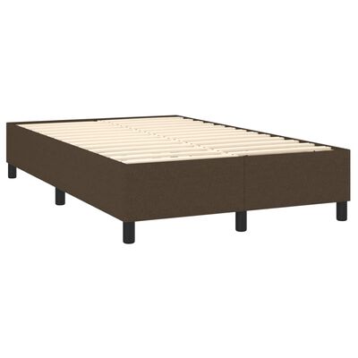 vidaXL Boxspringbett mit Matratze Dunkelbraun 120x200 cm Stoff