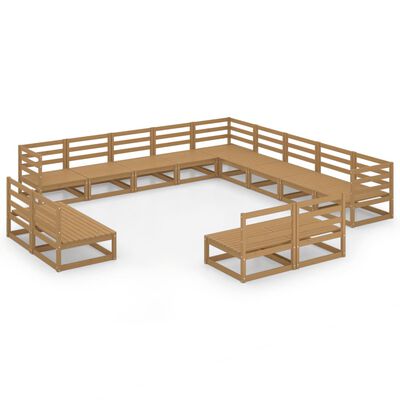 vidaXL 13-tlg. Garten-Lounge-Set Honigbraun Massivholz Kiefer