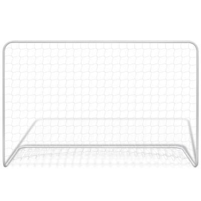 vidaXL Fußballtor mit Netz 182×61×122 cm Stahl Weiß