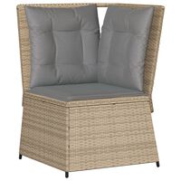 vidaXL Garten-Ecksofa mit Kissen Beige Poly Rattan