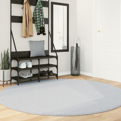 vidaXL Teppich HUARTE Kurzflor Weich und Waschbar Grau Ø 200 cm