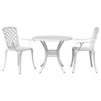 vidaXL 3-tlg. Bistro-Set Weiß Aluminiumguss