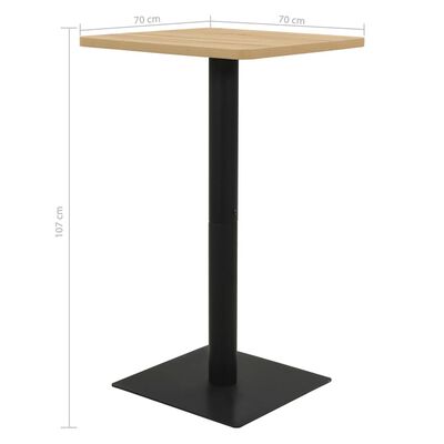 vidaXL Bistrotisch Eichefarben 70x70x107 cm