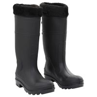 vidaXL Gummistiefel mit Herausnehmbarem Innenfutter Schwarz Gr. 38 PVC