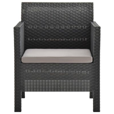 vidaXL 4-tlg. Garten-Lounge-Set mit Kissen PP Rattan Anthrazit