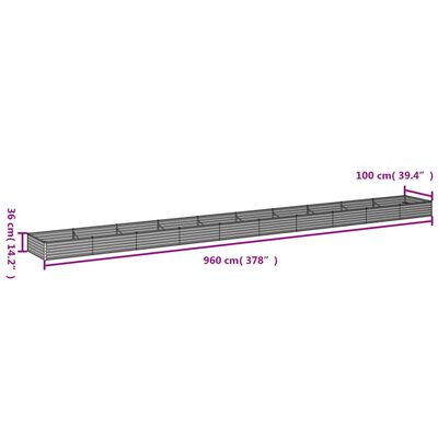 vidaXL Hochbeet 960x100x36 cm Cortenstahl