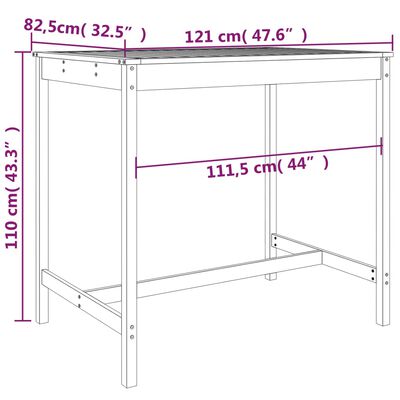 vidaXL 5-tlg. Gartenbar-Set Massivholz Douglasie