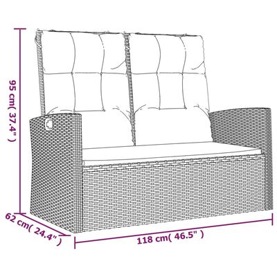 vidaXL 4-tlg. Garten-Lounge-Set mit Kissen Grau Poly Rattan