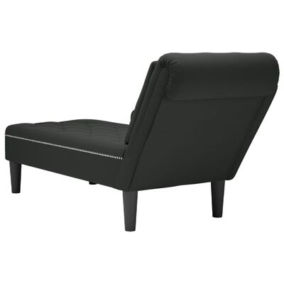 vidaXL Chaiselongue mit Kissen und Rechter Armlehne Schwarz Samt