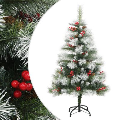 vidaXL Künstlicher Weihnachtsbaum Klappbar mit Zapfen & Beeren 120 cm