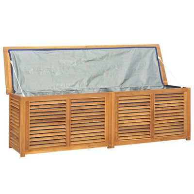 vidaXL Gartenbox mit Beutel 175x50x53 cm Massivholz Teak