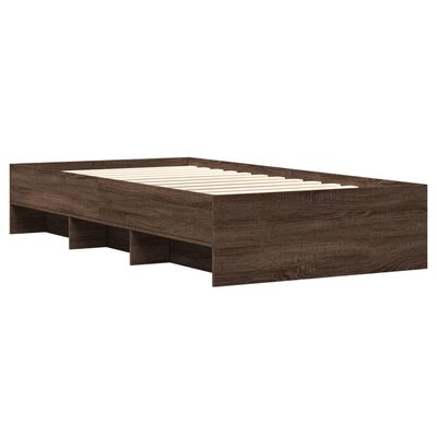 vidaXL Bettgestell ohne Matratze Braun Eiche 75x190 cm Holzwerkstoff