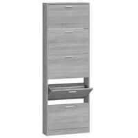 vidaXL Schuhschrank Grau Sonoma 59x17x169 cm Holzwerkstoff