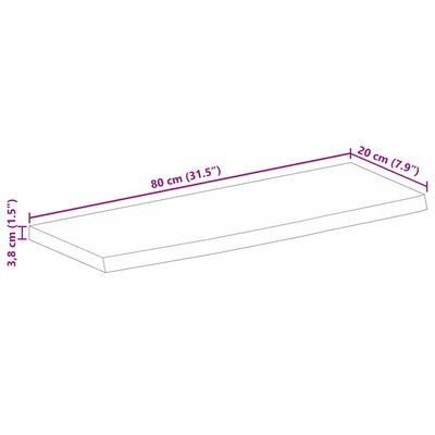 vidaXL Tischplatte mit Baumkante 80x20x3,8 cm Massivholz Mango