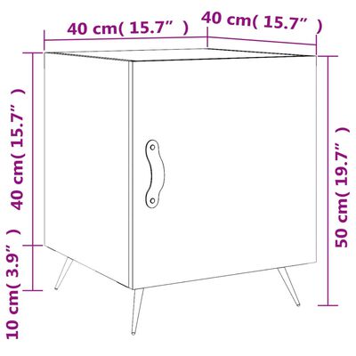 vidaXL Nachttische 2 Stk. Braun Eichen-Optik 40x40x50 cm Holzwerkstoff