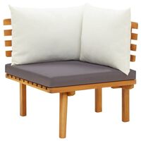 vidaXL Garten-Ecksofa mit Kissen Massivholz Akazie